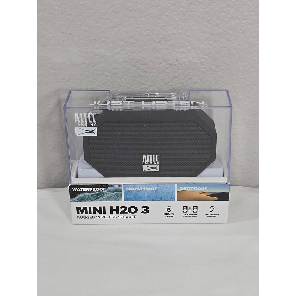 Altec Lansing Mini H20 3 Rugged Bluetooth Speaker- Black Brand New Sealed